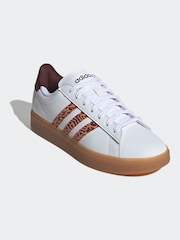 adidas White/Animal Grand Court 2.0 Trainers - Image 6 of 10