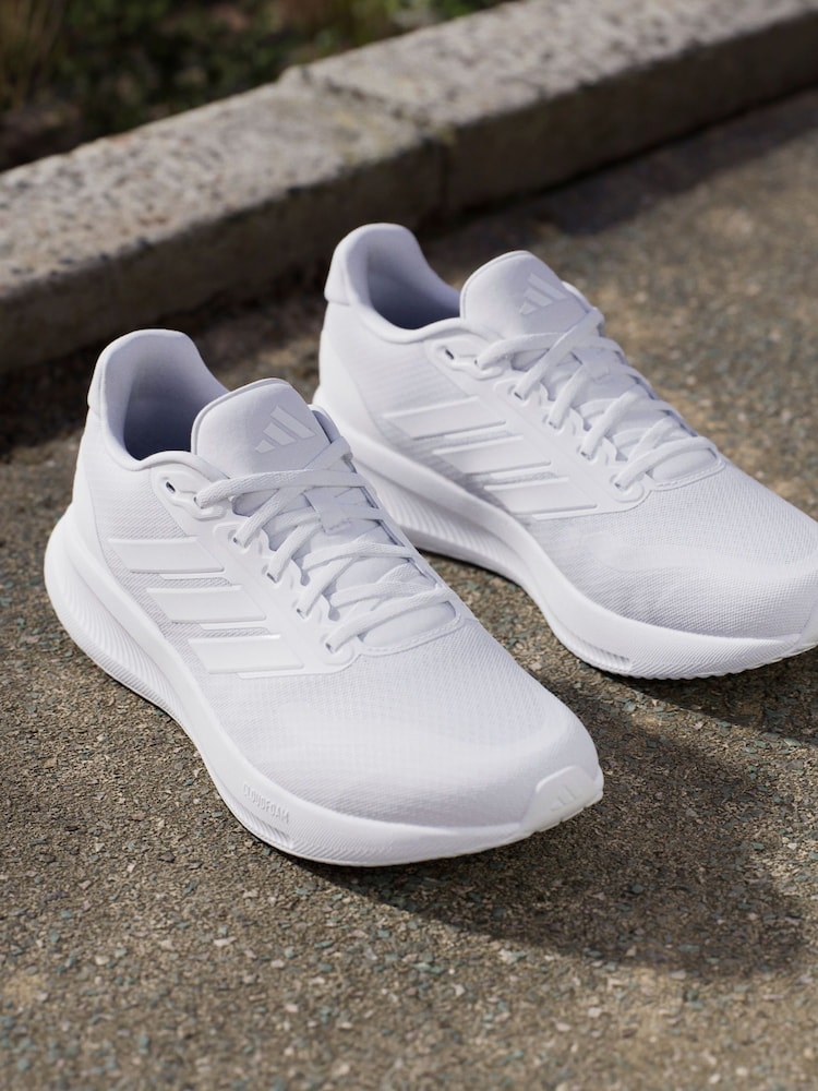 adidas Off White Runfalcon 5 Running Trainers - Image 4 of 17