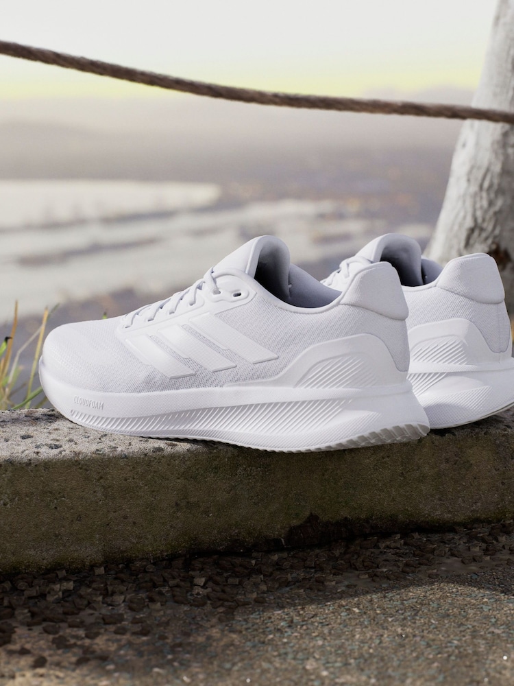 adidas Off White Runfalcon 5 Running Trainers - Image 6 of 17