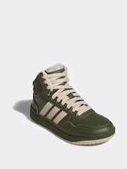 adidas Green Fur Lined Kids Sportswear Hoops Mid 3.0 Trainers - Image 3 of 8