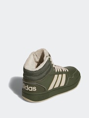 adidas Green Fur Lined Kids Sportswear Hoops Mid 3.0 Trainers - Image 4 of 8