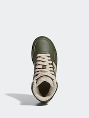 adidas Green Fur Lined Kids Sportswear Hoops Mid 3.0 Trainers - Image 5 of 8