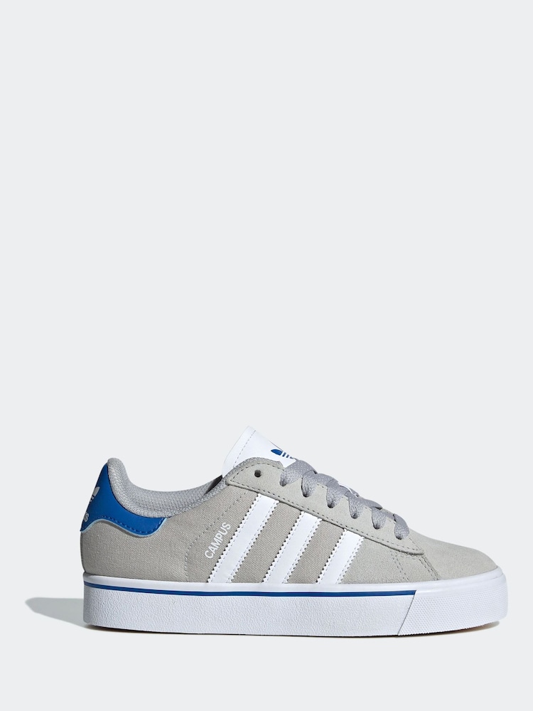 adidas Originals Grey Campus Vulc Trainers - Image 1 of 11
