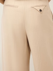 Neutral Pinstripe Tailored Wide Trousers - Image 4 of 6