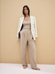 Stone - Figurbetonte Straight-Leg-Hose mit Bundfalte - Bild 1 von 8