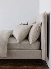 The Set 2 Pack Natural Windowpane Check Cosy Brushed Cotton Bedsets with Fitted Sheets - Image 2 of 5