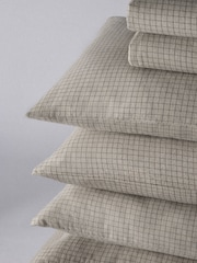 The Set 2 Pack Natural Windowpane Check Cosy Brushed Cotton Bedsets with Fitted Sheets - Image 5 of 5