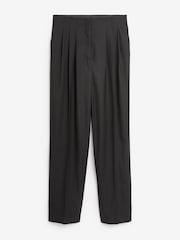 Schwarz - Figurbetonte Straight-Leg-Hose mit Bundfalte - Bild 5 von 7