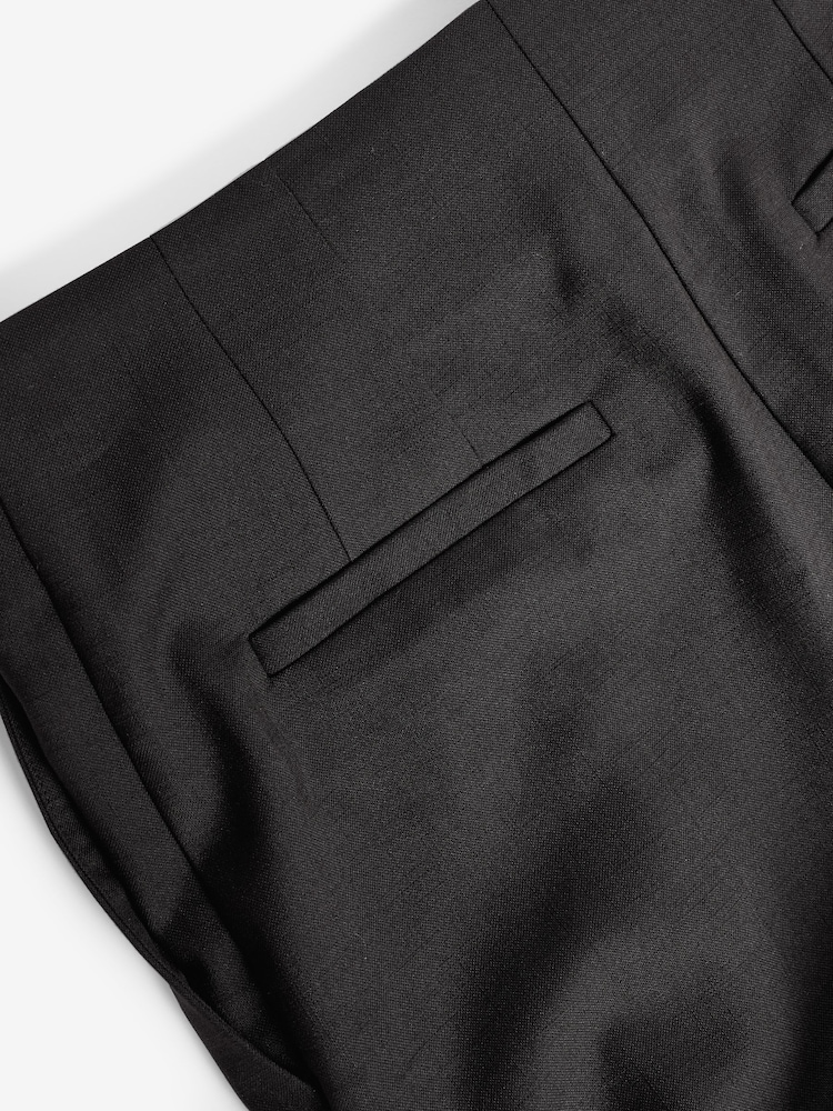 Schwarz - Figurbetonte Straight-Leg-Hose mit Bundfalte - Bild 7 von 7