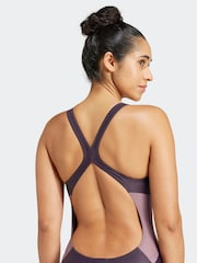adidas Purple Colour Block C Back Swimsuit - Image 3 of 7