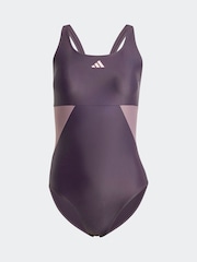adidas Purple Colour Block C Back Swimsuit - Image 7 of 7