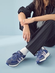 adidas Navy/White Run 72 Trainers - Image 2 of 12