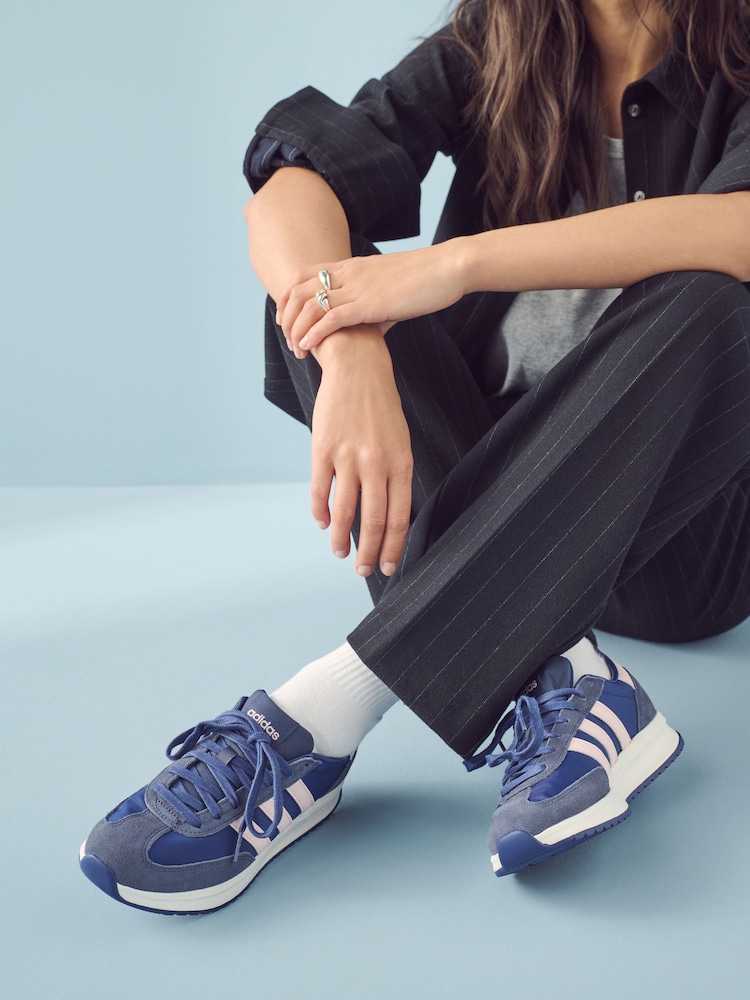 adidas Navy/White Run 72 Trainers - Image 2 of 12