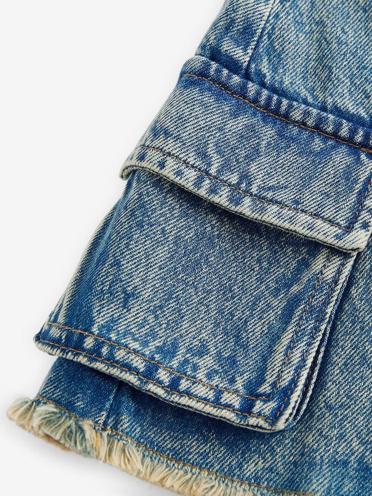 Tinted Denim 100% Cotton Cargo Skirt (3-16yrs) - Image 5 of 5