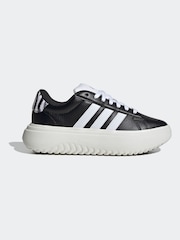adidas Black Grand Court Platform Trainers - Image 2 of 9