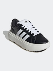 adidas Black Grand Court Platform Trainers - Image 5 of 9