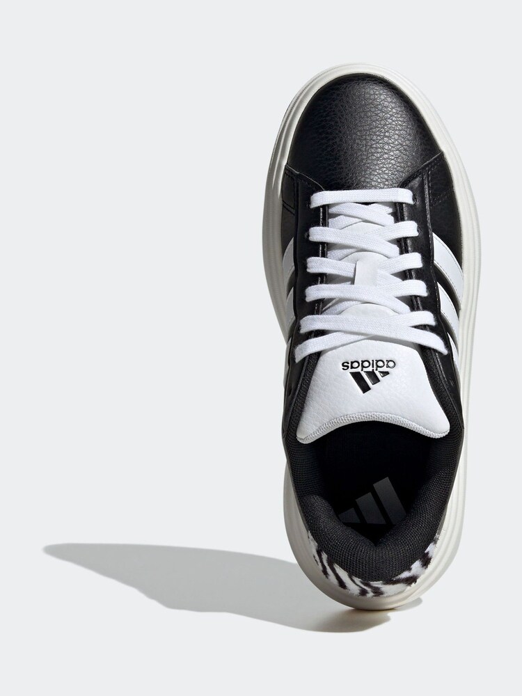 adidas Black Grand Court Platform Trainers - Image 9 of 9