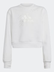 adidas White Glam Crew Sweatshirt - Image 6 of 6