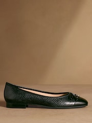 Russell & Bromley Black Snake Charming Ballet Flats - Image 2 of 7
