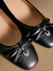 Russell & Bromley Black Snake Charming Ballet Flats - Image 4 of 7