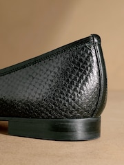 Russell & Bromley Black Snake Charming Ballet Flats - Image 6 of 7