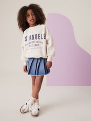 Mid Blue Denim Pleated Skirt (3-16yrs) - Image 2 of 7