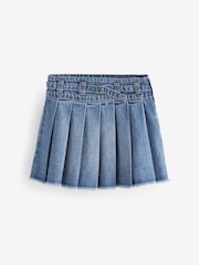 Mid Blue Denim Pleated Skirt (3-16yrs) - Image 5 of 7
