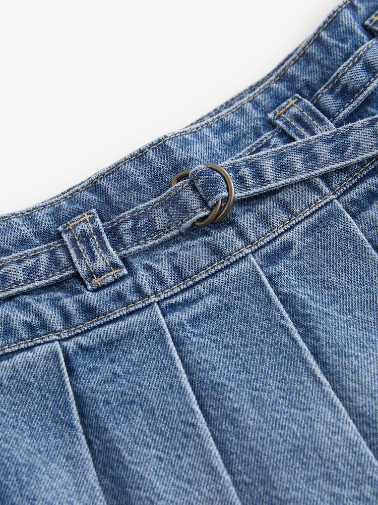 Mid Blue Denim Pleated Skirt (3-16yrs) - Image 7 of 7