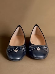 Russell & Bromley Navy Snake Charming Ballet Flats - Image 3 of 7