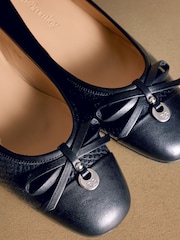 Russell & Bromley Navy Snake Charming Ballet Flats - Image 4 of 7