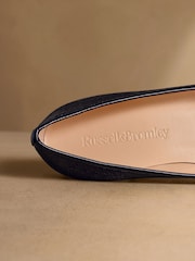 Russell & Bromley Navy Snake Charming Ballet Flats - Image 5 of 7