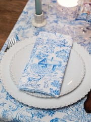 Avalon Home Set of 2 Blue Toile du Jouy Napkins - Image 1 of 4