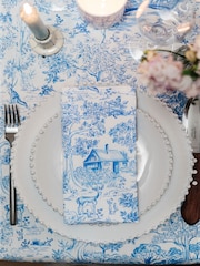 Avalon Home Set of 2 Blue Toile du Jouy Napkins - Image 2 of 4
