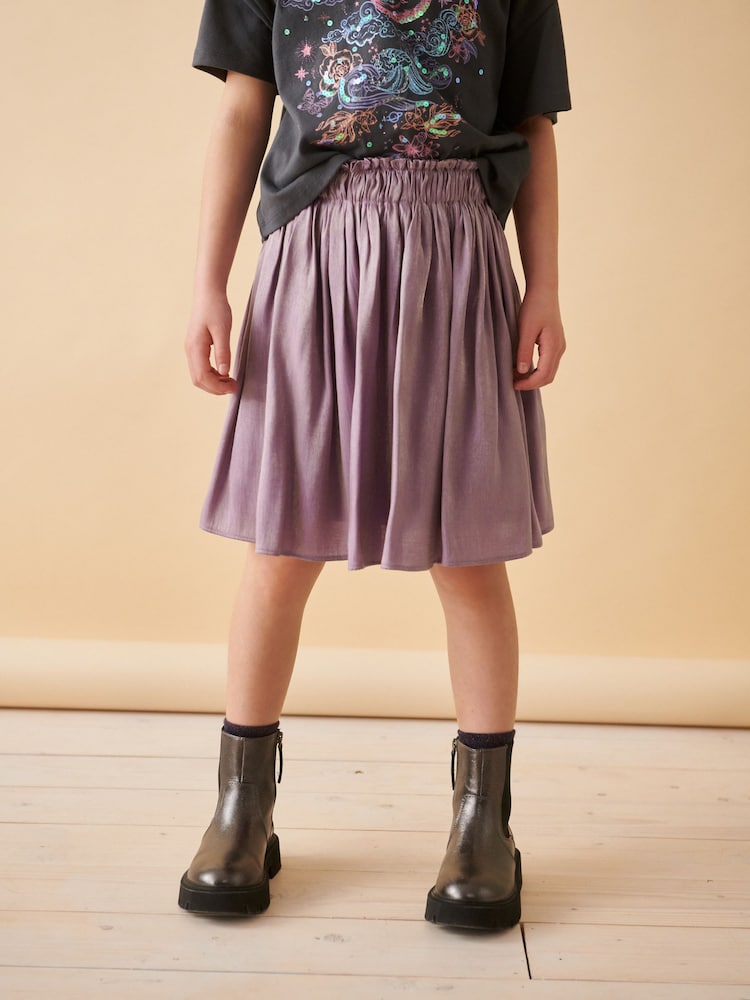 Lilac Purple Metallic Skirt (3-16yrs) - Image 2 of 7