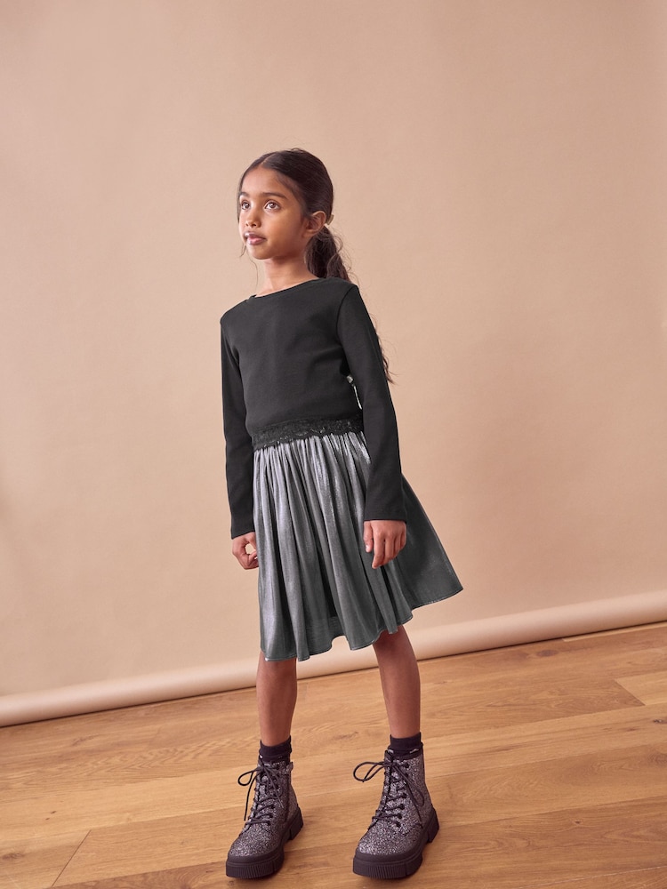 Grey Metallic Skirt (3-16yrs) - Image 2 of 5
