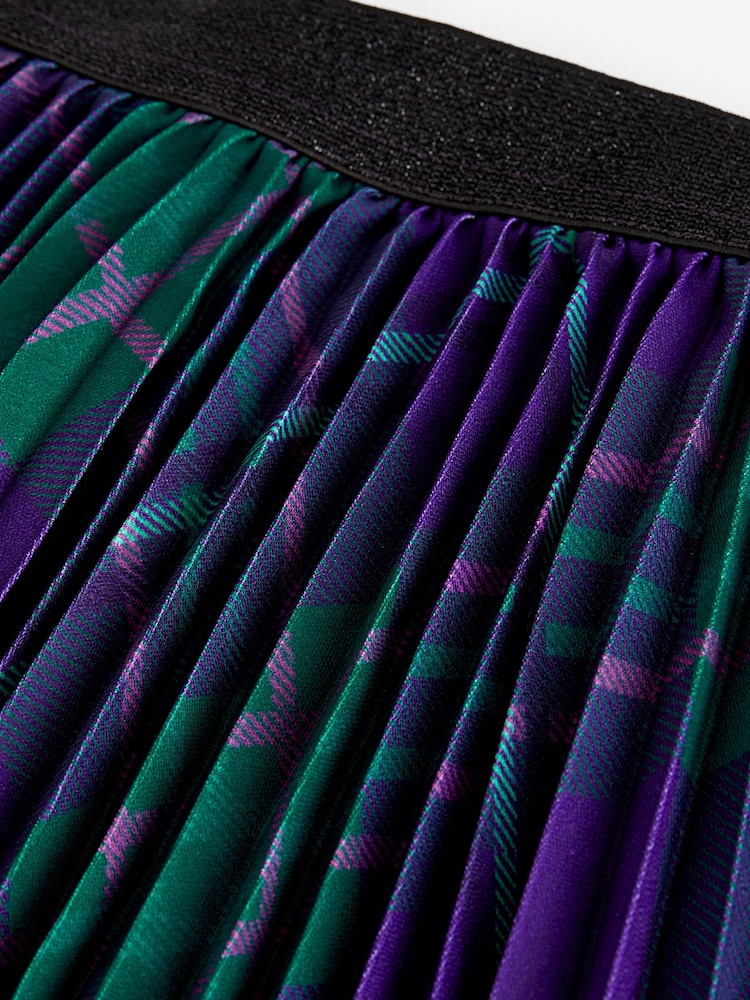 Purple Pleated Check Skirt (3-16yrs) - Image 5 of 5