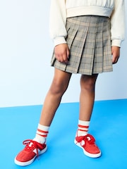 Neutral Check Pleated Skirt (3-16yrs) - Image 1 of 3
