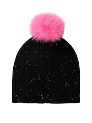 Victoria's Secret Pink Black Sequin Pom Beanie - Image 3 of 3