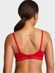 Victoria's Secret Lipstick Red Lightly Lined Non Wired Shine Logo Cotton Bra - Image 2 of 2