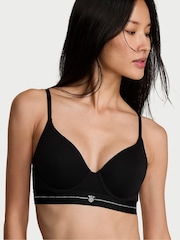 Victoria's Secret Black Full Cup Push Up Shine Logo Cotton Bra - Image 1 of 2