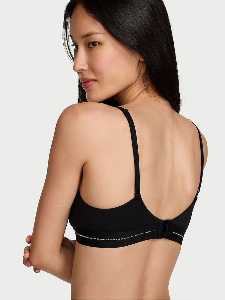 Victoria's Secret Black Full Cup Push Up Shine Logo Cotton Bra - Image 2 of 2