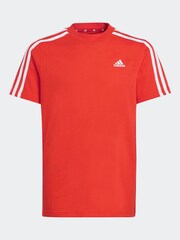 adidas Orange Essentials 3 Stripes 100% Cotton T-Shirt - Image 6 of 6