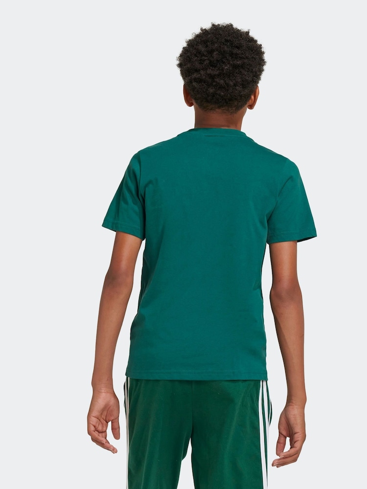 adidas Green Sportswear Essentials Big Logo 100% Cotton T-Shirt - Image 2 of 6
