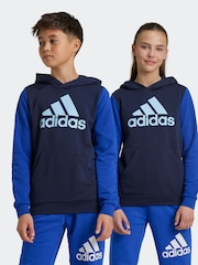 adidas Blue Essentials Big Logo Colourblock Hoodie Kids - Image 1 of 8