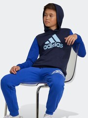 adidas Blue Essentials Big Logo Colourblock Hoodie Kids - Image 3 of 8