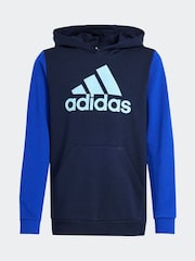 adidas Blue Essentials Big Logo Colourblock Hoodie Kids - Image 8 of 8