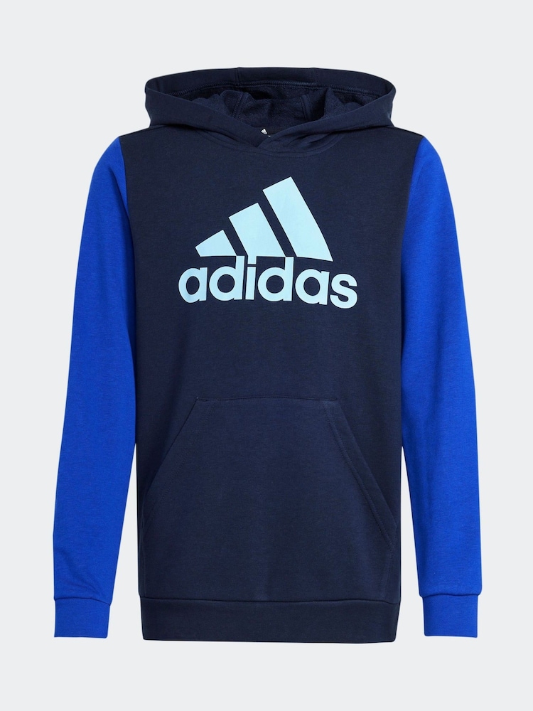 adidas Blue Essentials Big Logo Colourblock Hoodie Kids - Image 8 of 8