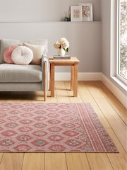 Catherine Lansfield Terracotta Cameo Floral Washable Rug - Image 1 of 6