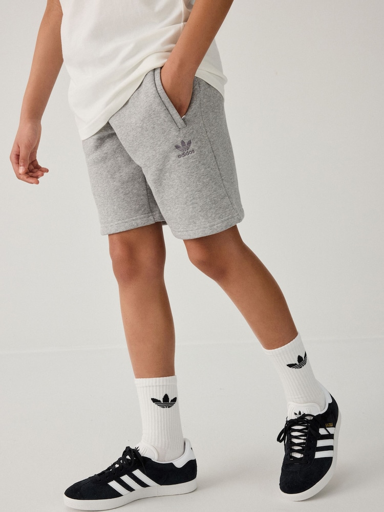 adidas originals Grey Small Trefoil Logo Shorts - Image 1 of 14