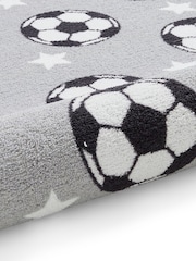 Catherine Lansfield Grey Football Stars Washable Childrens Rug - Image 6 of 6